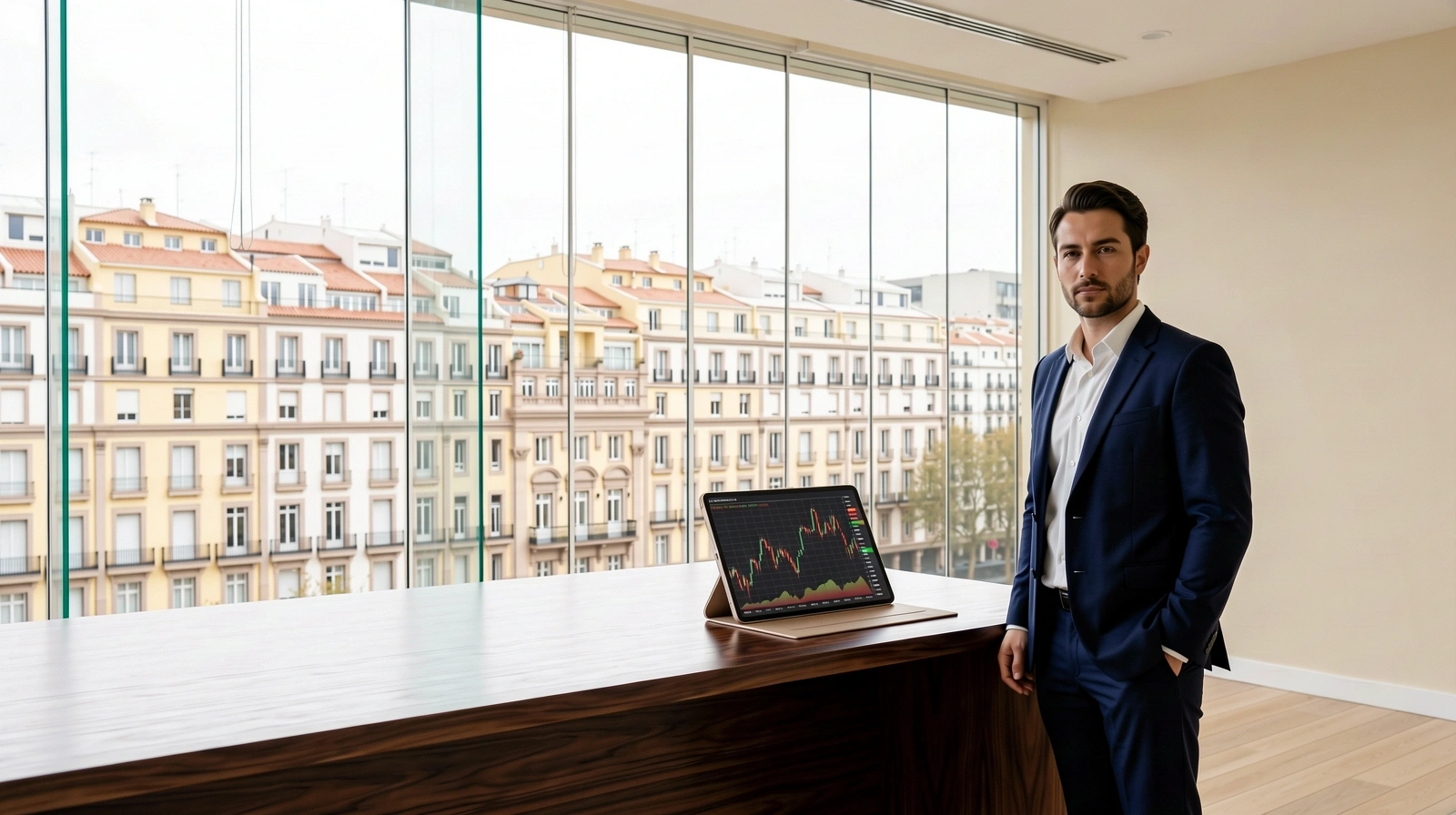 Entorno profesional de análisis financiero en Barcelona